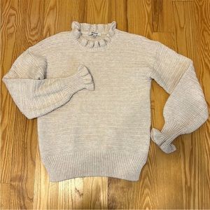 Madewell Ruffles Neck Pullover Sweater cream S. Gently worn